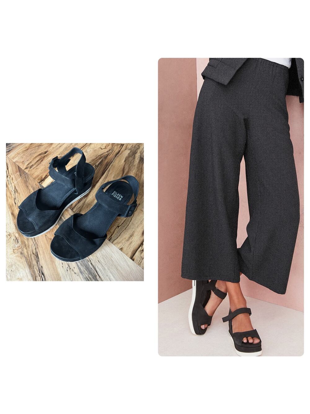 EILEEN FISHER Beck Sport Sandals in Black